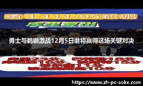 勇士与鹈鹕激战12月5日谁将赢得这场关键对决